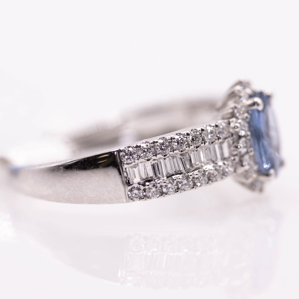 18K Sapphire Ring with Diamond Band Gold & Silver Pawn Shop