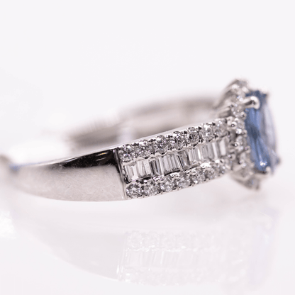 18K Sapphire Ring with Diamond Band Gold & Silver Pawn Shop