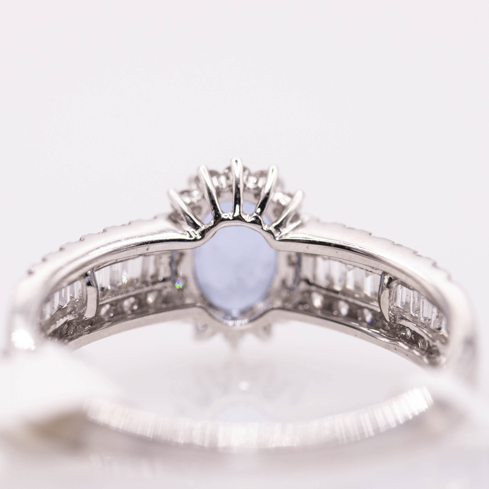 18K Sapphire Ring with Diamond Band Gold & Silver Pawn Shop