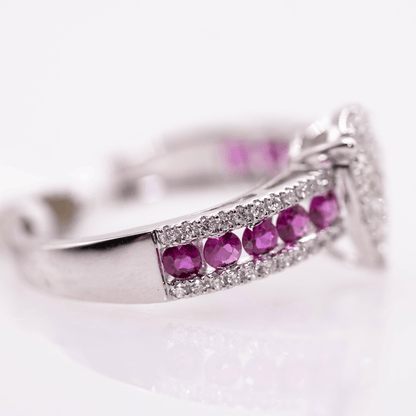 18K Diamond Teardrop & Ruby Ring Gold & Silver Pawn Shop