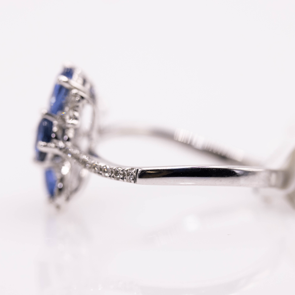 18k Sapphire Cluster Ring Gold & Silver Pawn Shop