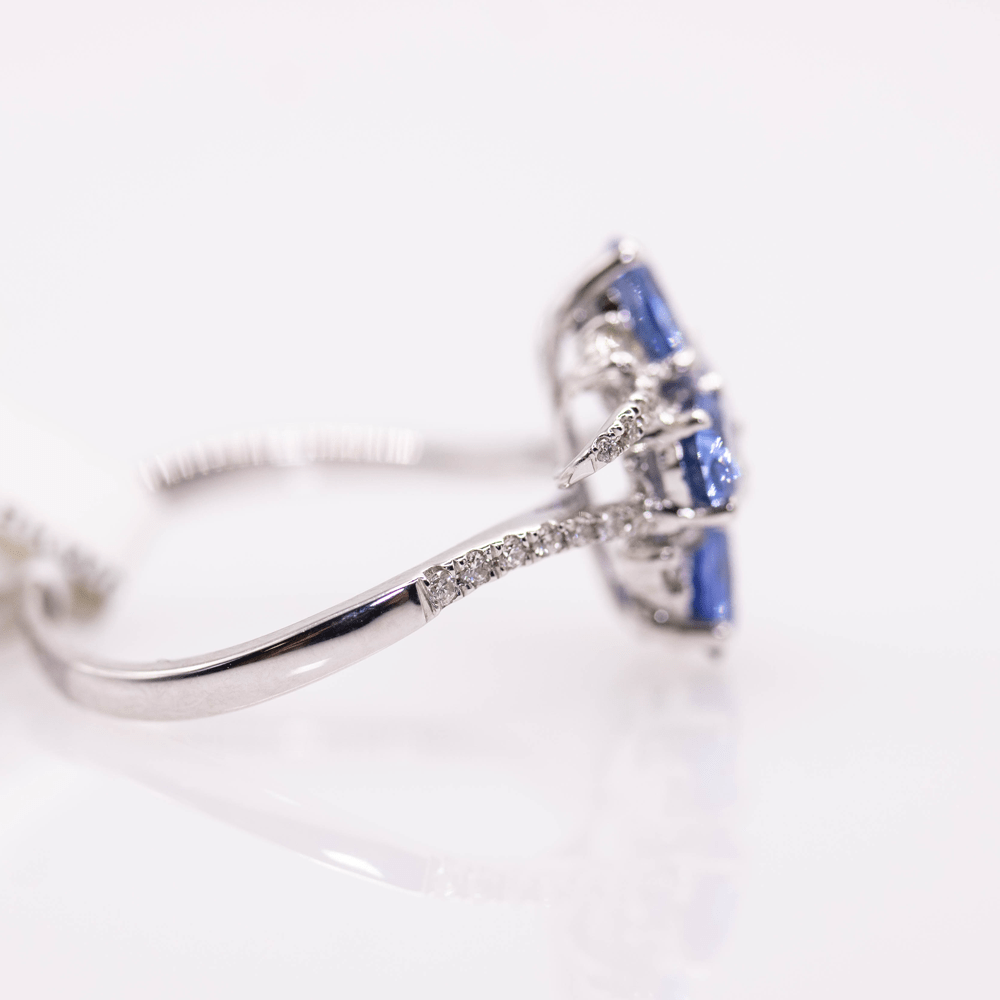 18k Sapphire Cluster Ring Gold & Silver Pawn Shop