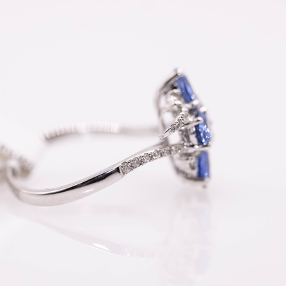 18k Sapphire Cluster Ring Gold & Silver Pawn Shop