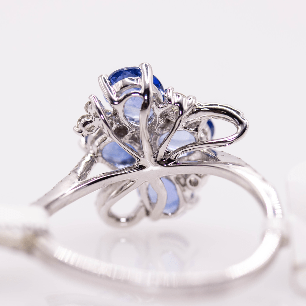 18k Sapphire Cluster Ring Gold & Silver Pawn Shop