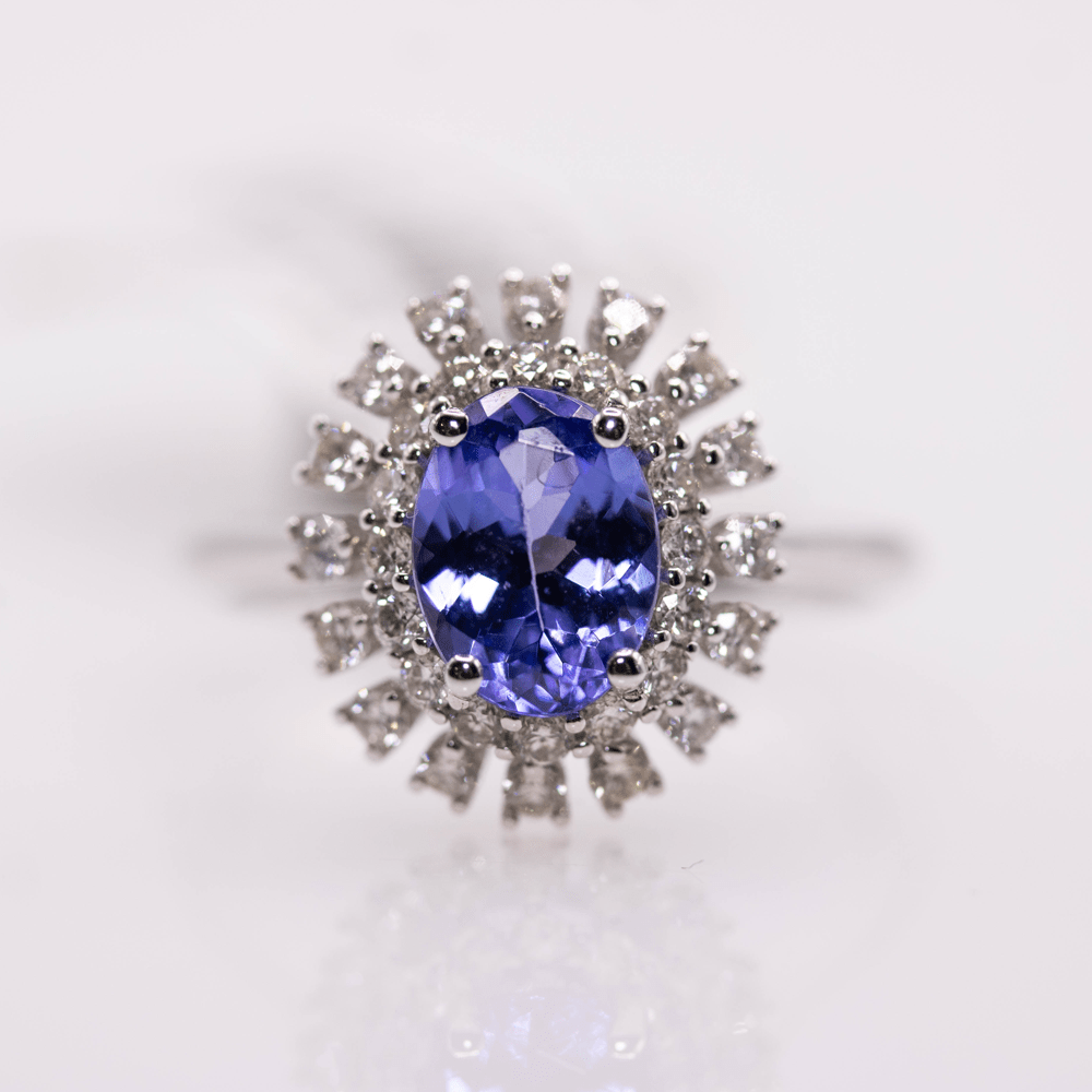 18K Tanzanite Ring Gold & Silver Pawn Shop