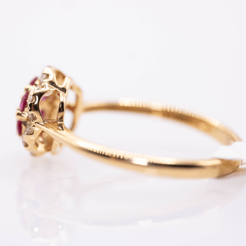 18K Seven Ruby Ring Gold & Silver Pawn Shop
