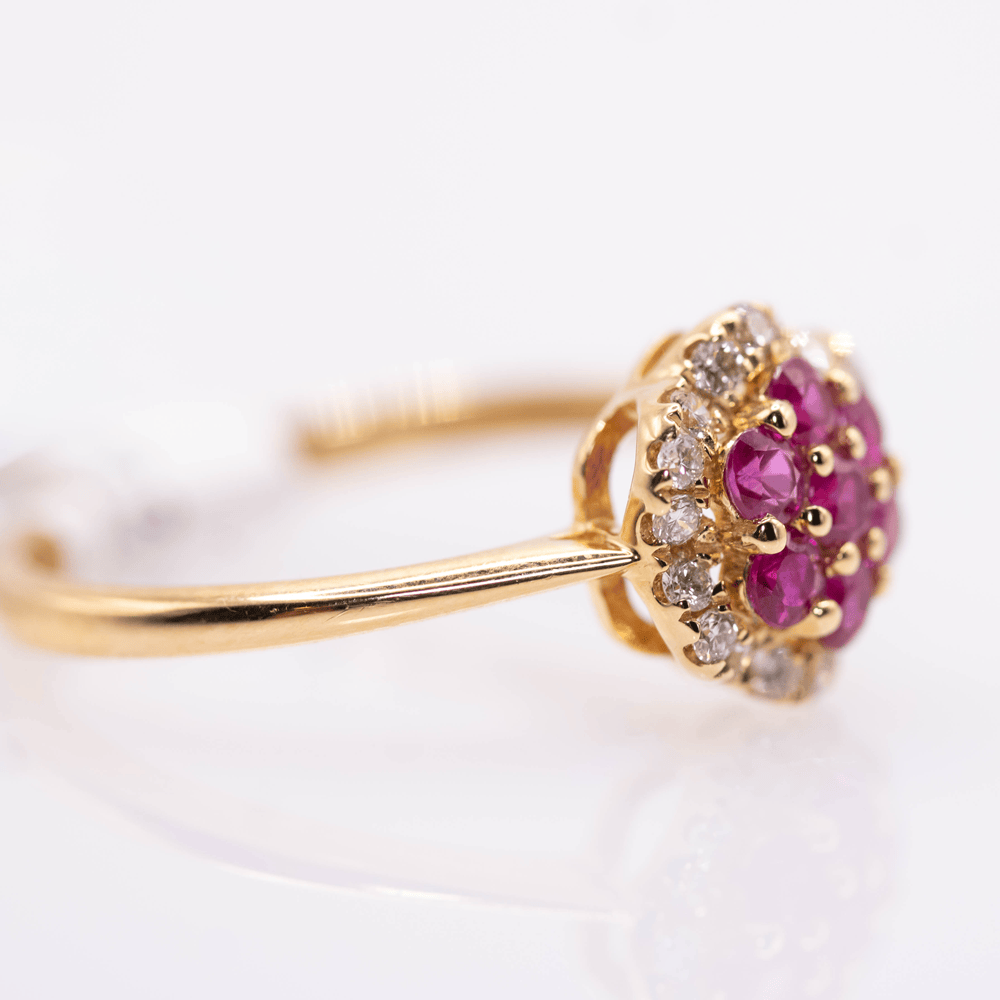 18K Seven Ruby Ring Gold & Silver Pawn Shop