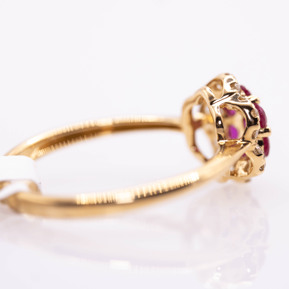 18K Seven Ruby Ring Gold & Silver Pawn Shop