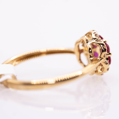 18K Seven Ruby Ring Gold & Silver Pawn Shop
