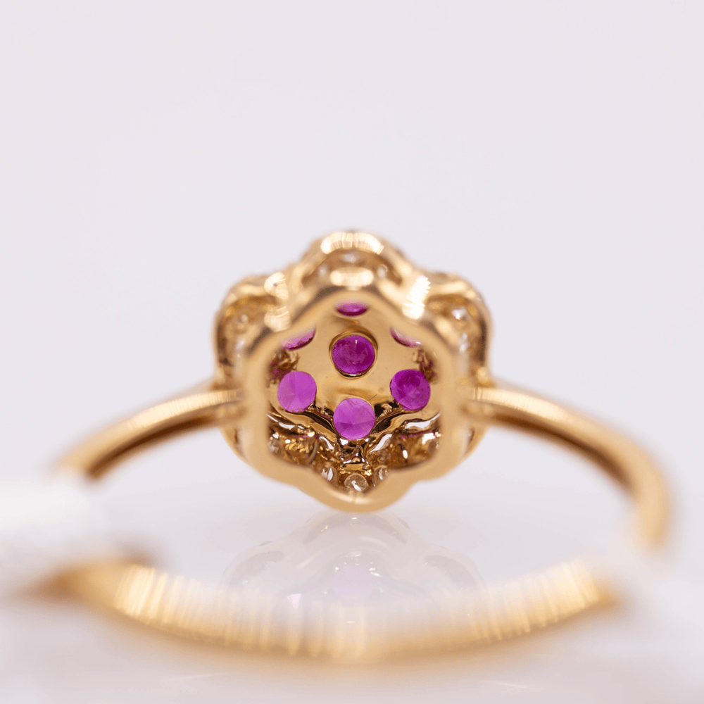 18K Seven Ruby Ring Gold & Silver Pawn Shop