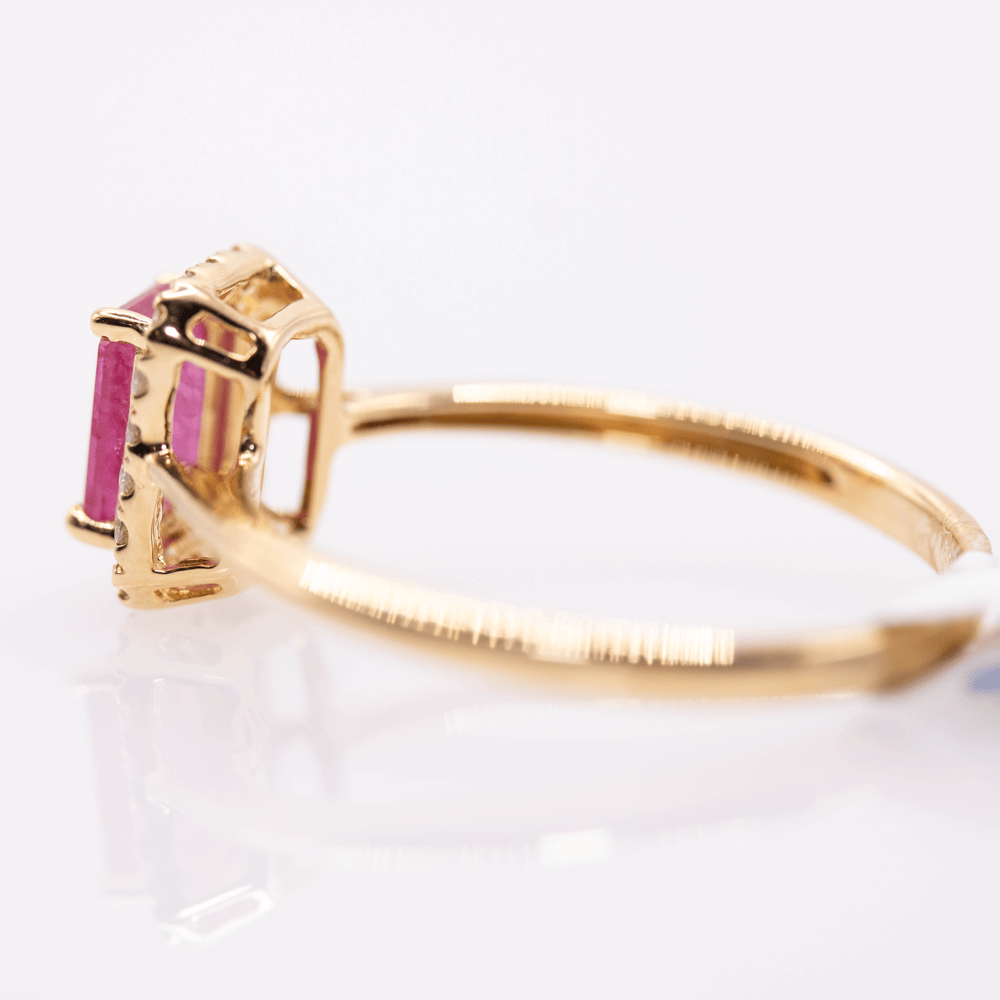 18K Emerald Cut Ruby Ring Gold & Silver Pawn Shop
