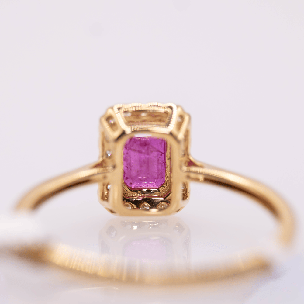 18K Emerald Cut Ruby Ring Gold & Silver Pawn Shop