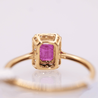18K Emerald Cut Ruby Ring Gold & Silver Pawn Shop