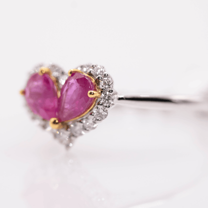 18K White Gold Heart Ruby Ring Gold & Silver Pawn Shop