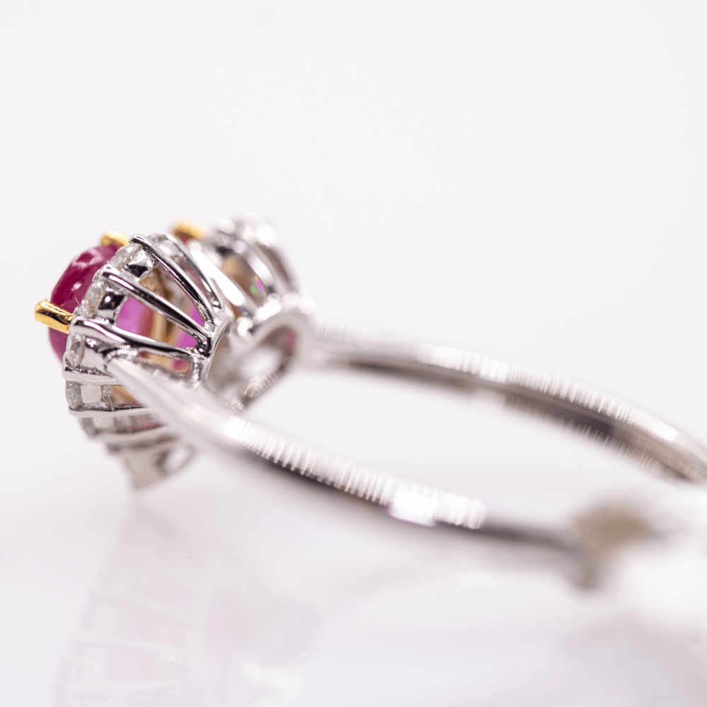 18K White Gold Heart Ruby Ring Gold & Silver Pawn Shop