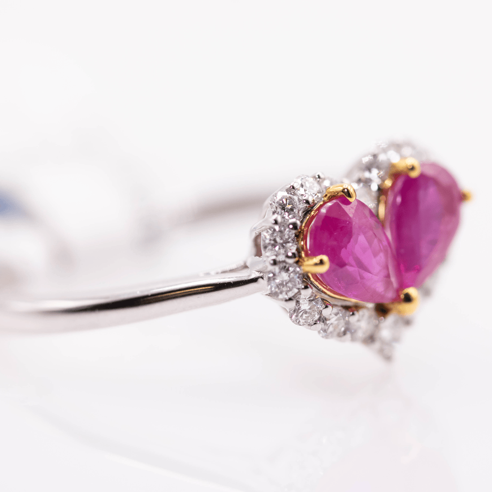 18K White Gold Heart Ruby Ring Gold & Silver Pawn Shop