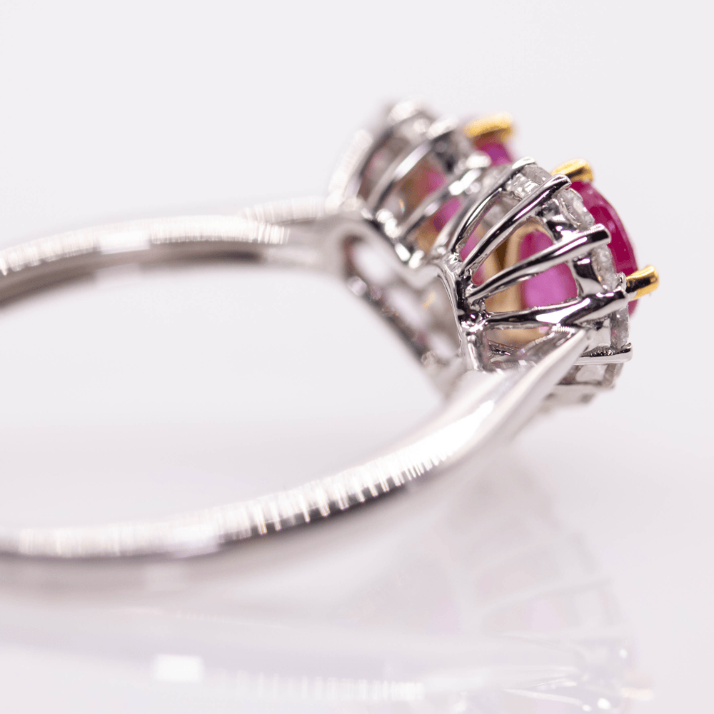 18K White Gold Heart Ruby Ring Gold & Silver Pawn Shop