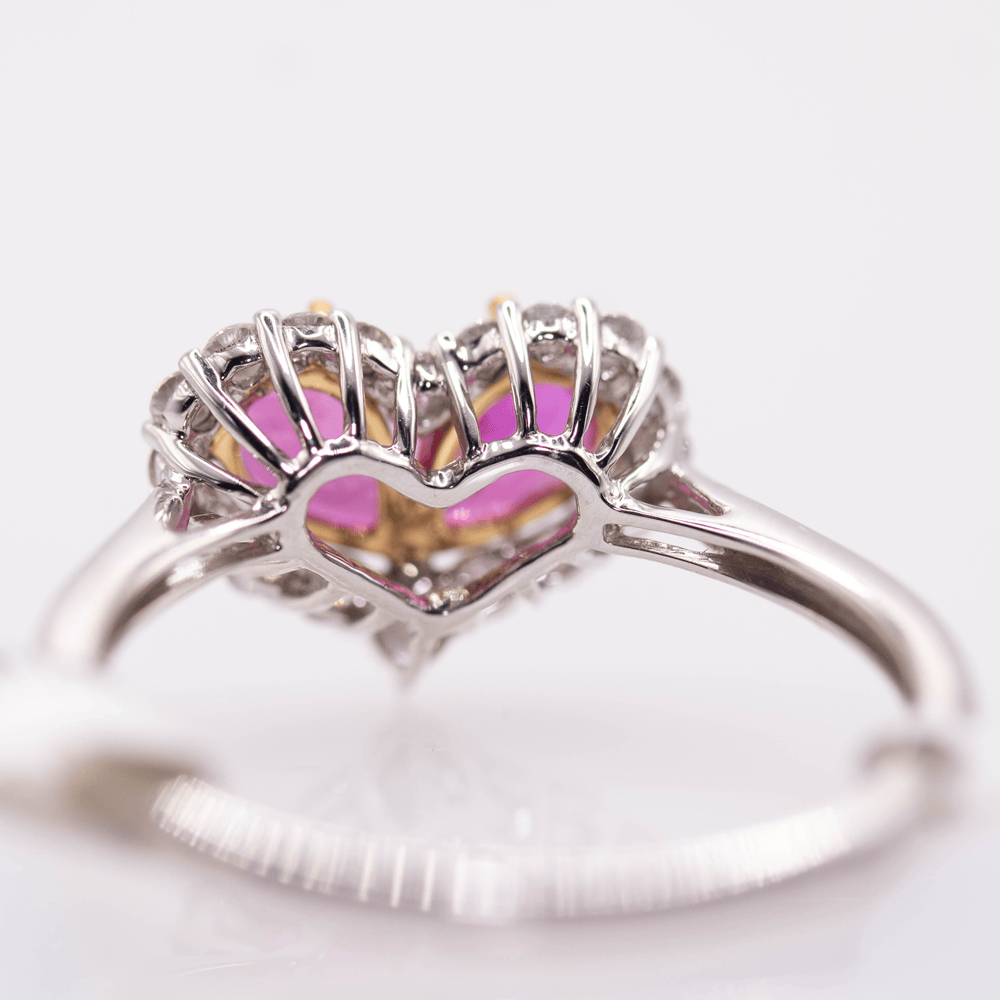 18K White Gold Heart Ruby Ring Gold & Silver Pawn Shop