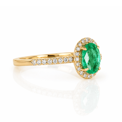 Oval Emerald & Diamond Halo Ring
Gold & Silver Pawn Shop