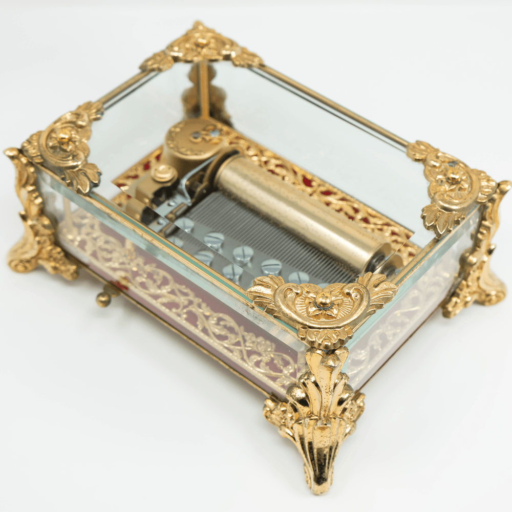 Sankyo Orphenus Crystal Music Box Gold & Silver Pawn Shop