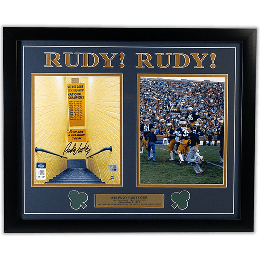 Rudy Ruettiger Signed Notre Dame Gold & Silver Pawn Shop
