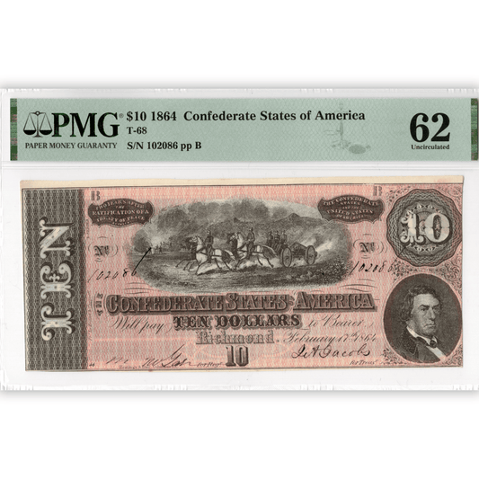 1864 Confederate States of America $10 Gold & Silver Pawn Shop