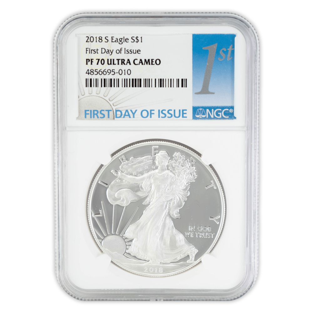 2018 S Eagle S$1 PF 70 Ultra Cameo NGC Gold & Silver Pawn Shop