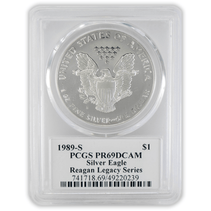 1989-S $1 PCGS PR69DCAM Silver Eagle Ashley Reagan Gold & Silver Pawn Shop
