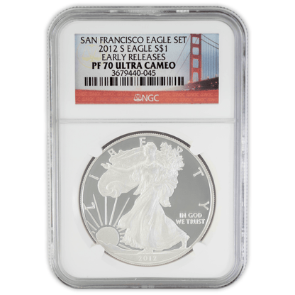 2012 S Eagle S$1 Early Releases PF 70 Ultra Cameo NGC Gold & Silver Pawn Shop