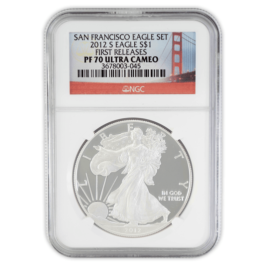 2012 S Eagle S$1 First Releases PF 70 Ultra Cameo NGC Gold & Silver Pawn Shop