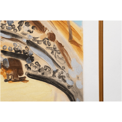 Pablo Picasso: La Corrida, 1956 detailed view of strong colors against white paper edge and fillet/ matboard combination