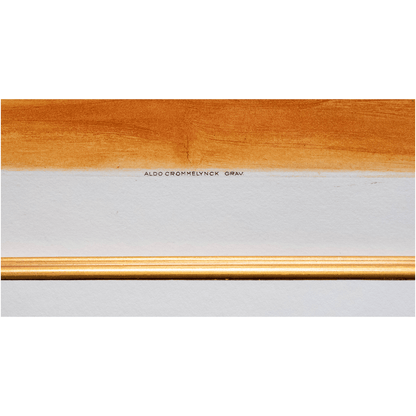 Engraver credit at bottom center of Picasso's La Corrida from 1956 that reads "Aldo Crommelynck Grav."