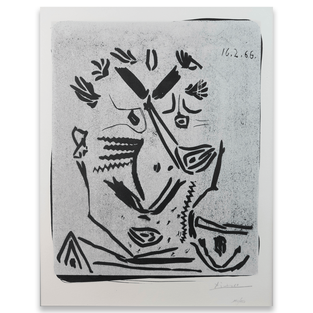 Detailed view of Picasso's Portrait d'Homme, Notre Dame de Vie, 1966