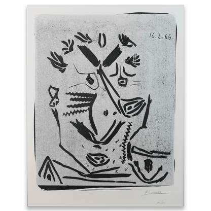 Detailed view of Picasso's Portrait d'Homme, Notre Dame de Vie, 1966