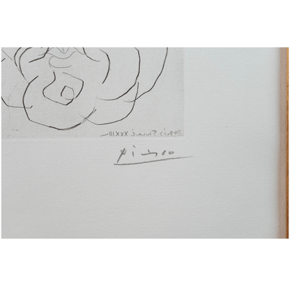 Picasso's signature below etching with engraved date in reverse, by Picasso
