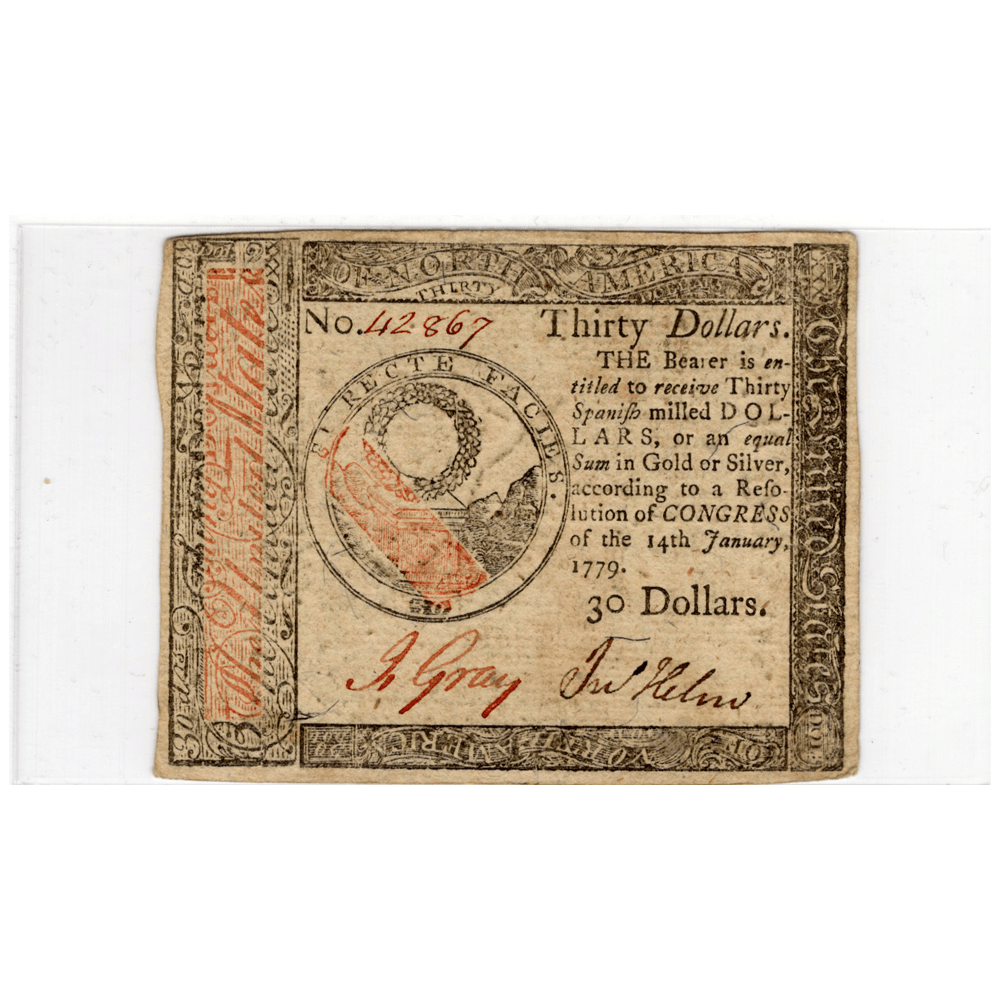 1779 $30 Continental Currency Note
Gold & Silver Pawn Shop