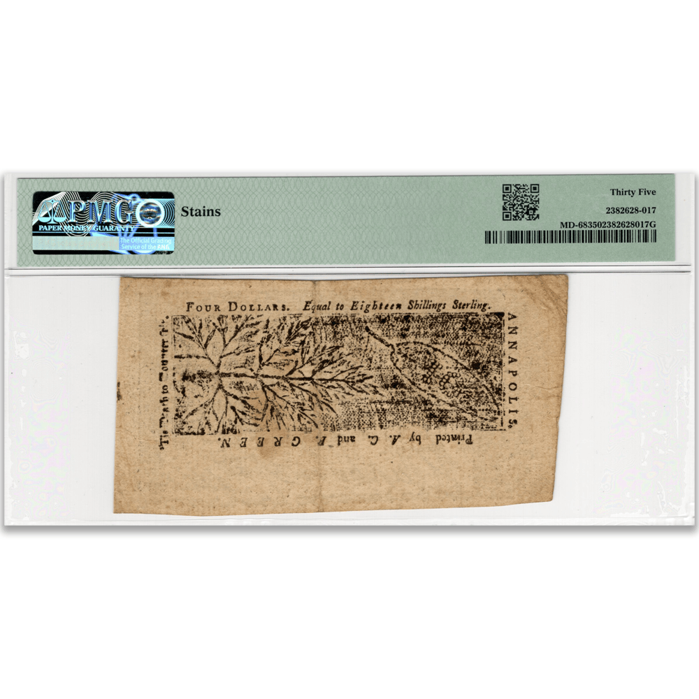 1774 Maryland Colonial Currency PMG Graded Gold & Silver Pawn Shop