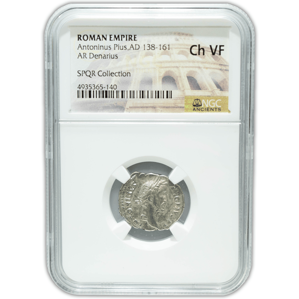 Roman Empire Antonius Plus, AD 138-161 Ch VF NGC Gold & Silver Pawn Shop