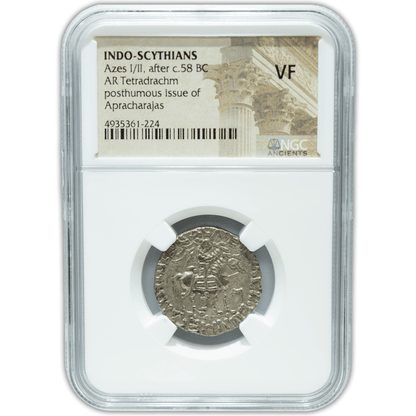 Indo-Scythians Azes I/II after c.58 BC NGC VF Gold & Silver Pawn Shop