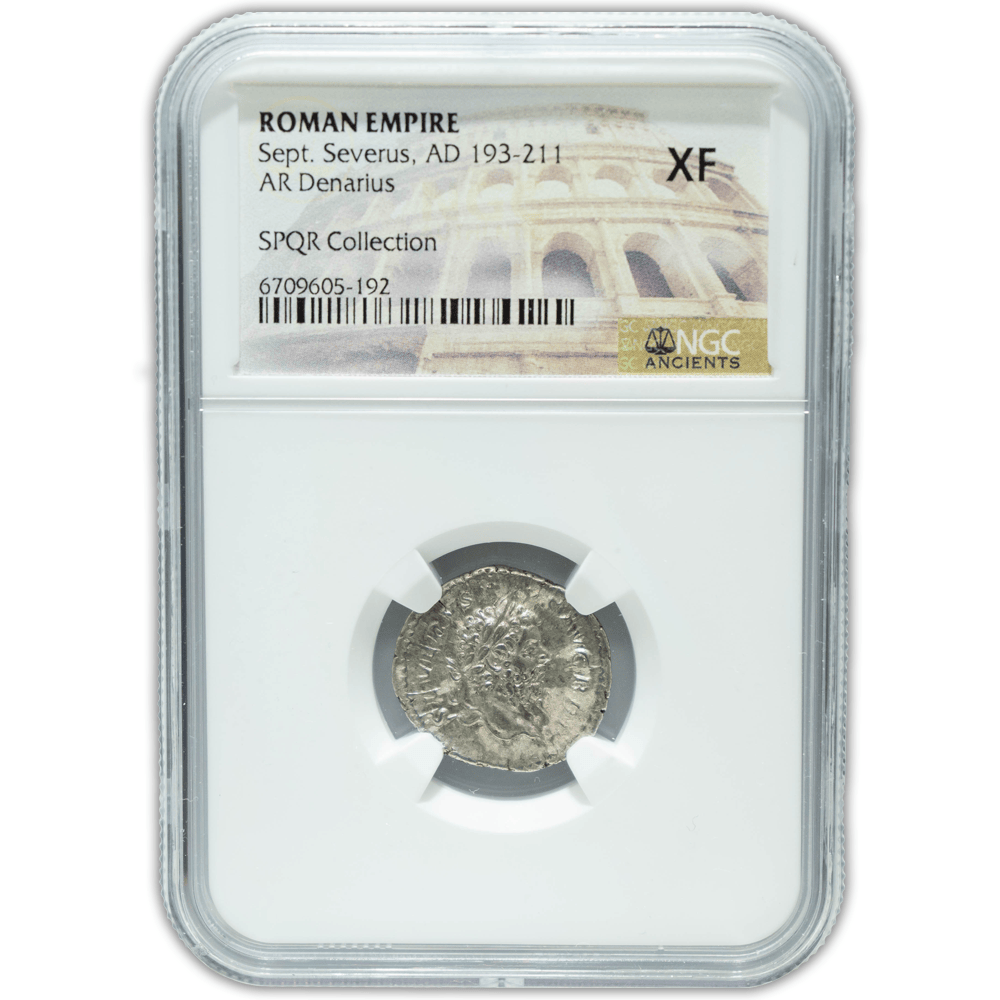 Roman Empire Sept. Severus, AD 193-211 XF NGC Gold & Silver Pawn Shop