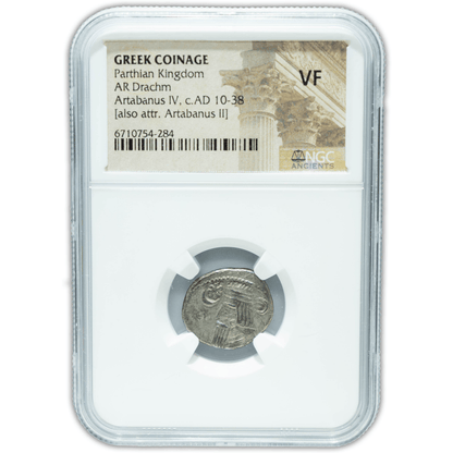 Greek Coinage Parthian Kingdom AR Drachm c.AD 10-38 NGC VF Gold & Silver Pawn Shop