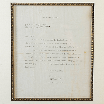 Pair of Albert Einstein Signed Letters G S Pawn