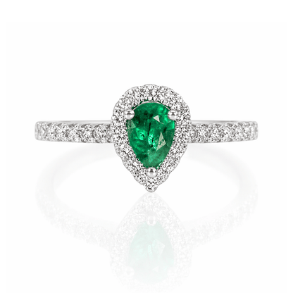 Pear-Shaped Emerald & Diamond Halo Ring
Gold & Silver Pawn Shop