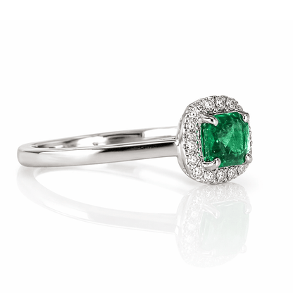 Cushion-Cut Emerald & Diamond Halo Ring
Gold & Silver Pawn Shop