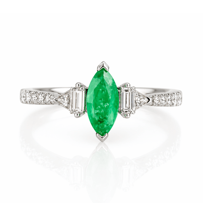 Marquise-Cut Emerald & Diamond Accent Ring
Gold & Silver Pawn Shop