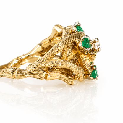 14K Yellow Gold Emerald & Diamond Organic Design Ring
Gold & Silver Pawn Shop