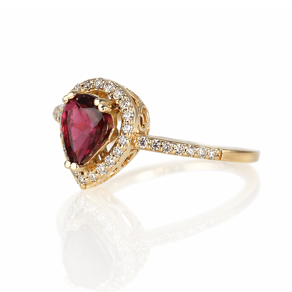14K Yellow Gold Pear-Cut Tourmaline & Diamond Halo Ring
Gold & Silver Pawn Shop