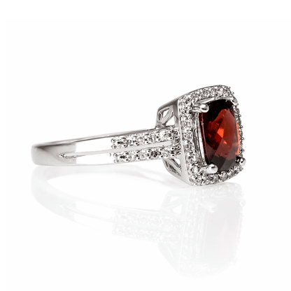 Cushion-Cut Garnet & Diamond Halo Ring in 14K White Gold
Gold & Silver Pawn Shop
