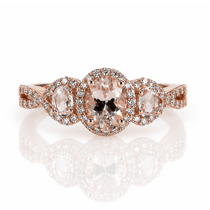 Morganite & Diamond Three-Stone Halo Ring
Gold & Silver Pawn Shop
