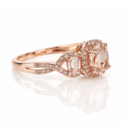 Morganite & Diamond Three-Stone Halo Ring
Gold & Silver Pawn Shop